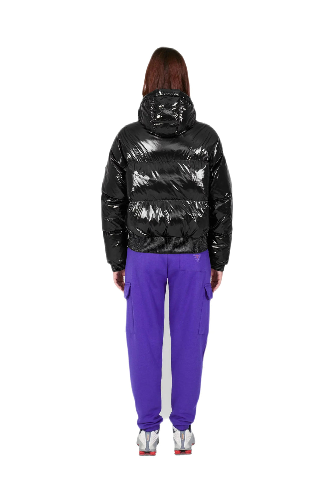 Doudoune brillante femme noir discount