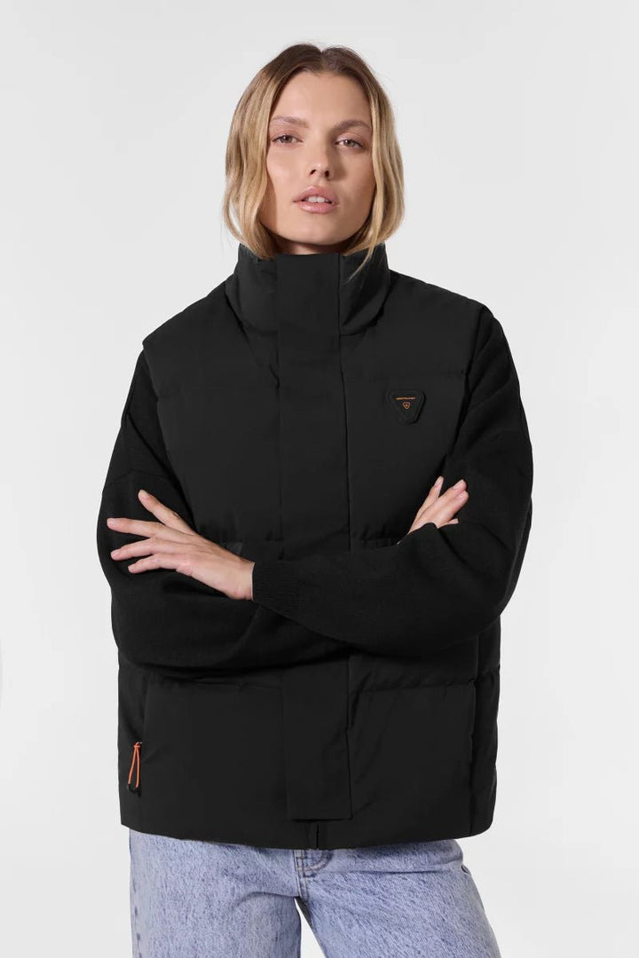 GERTRUDE - Doudoune Cesario sans manches en nylon ripstop Noir - Lothaire