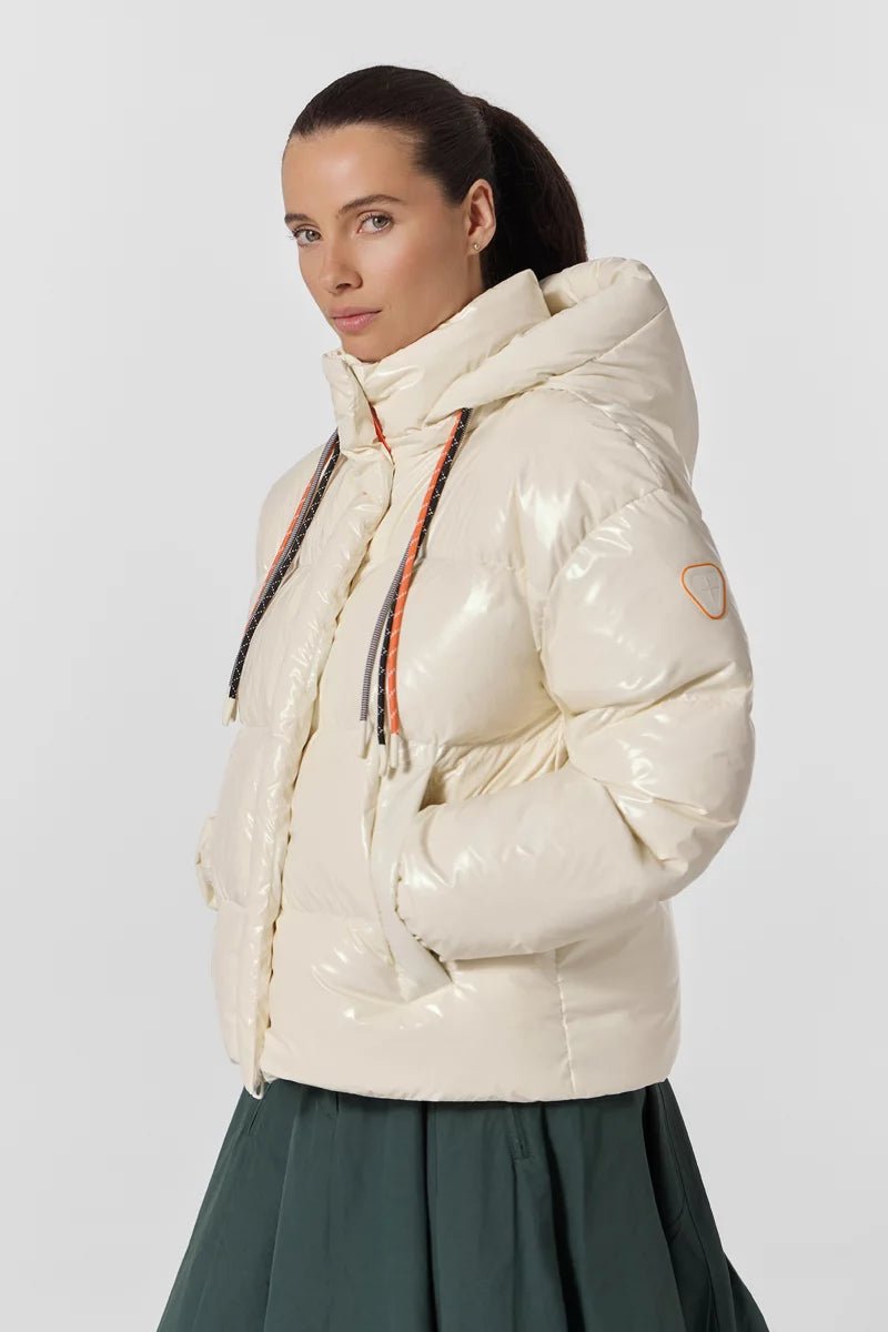 GERTRUDE - Doudoune Lilibright courte glossy Blanc Crème - Lothaire