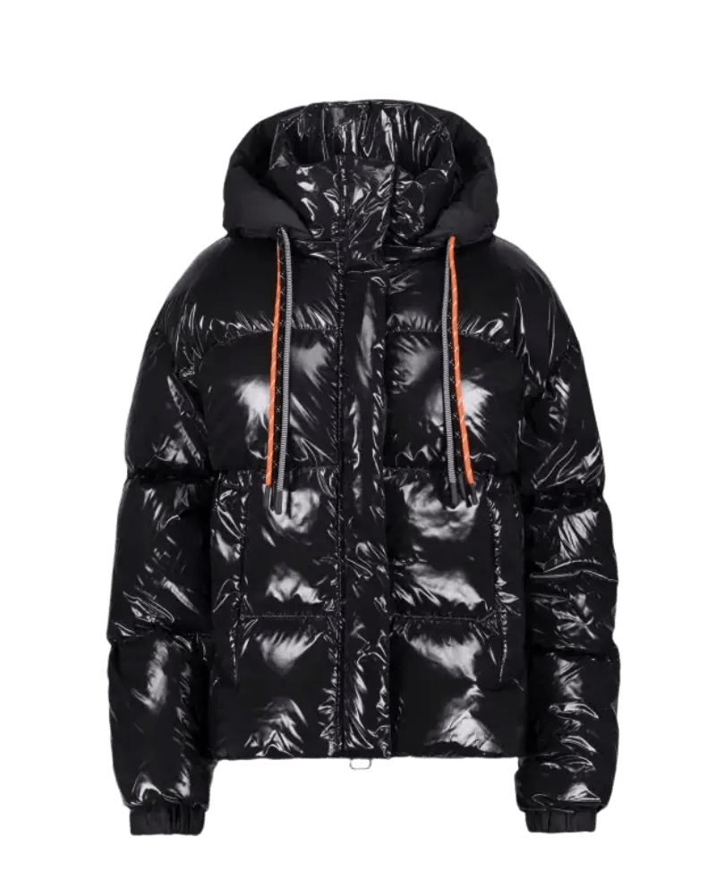GERTRUDE - Doudoune Lilibright courte glossy Noir - Lothaire