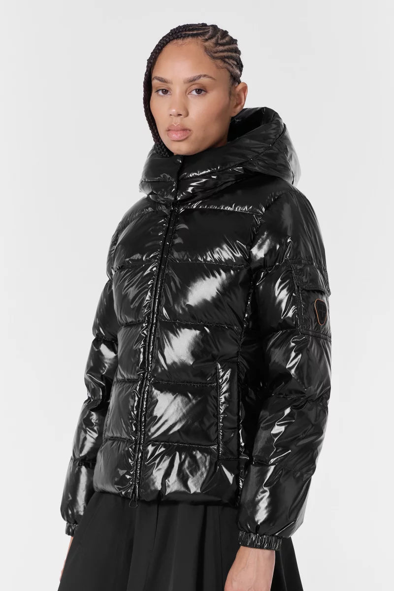 GERTRUDE - Doudoune Ondinebright matière glossy Noir - Lothaire