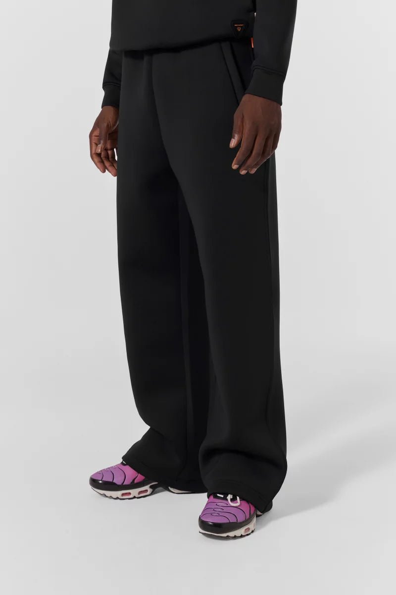 GERTRUDE - Pantalon Cardi en maille scuba coupe ample Noir - Lothaire