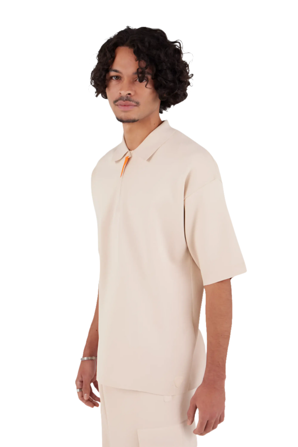 GERTRUDE - Polo en maille avec col zippé Lulu Beige - Lothaire