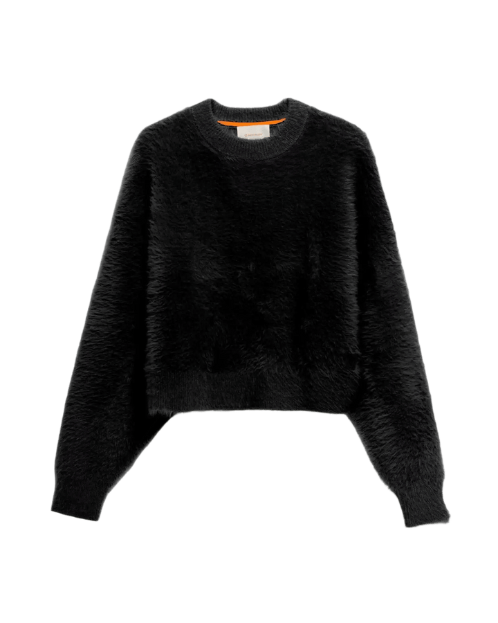GERTRUDE - Pull en maille duveteuse Ida Noir - Lothaire