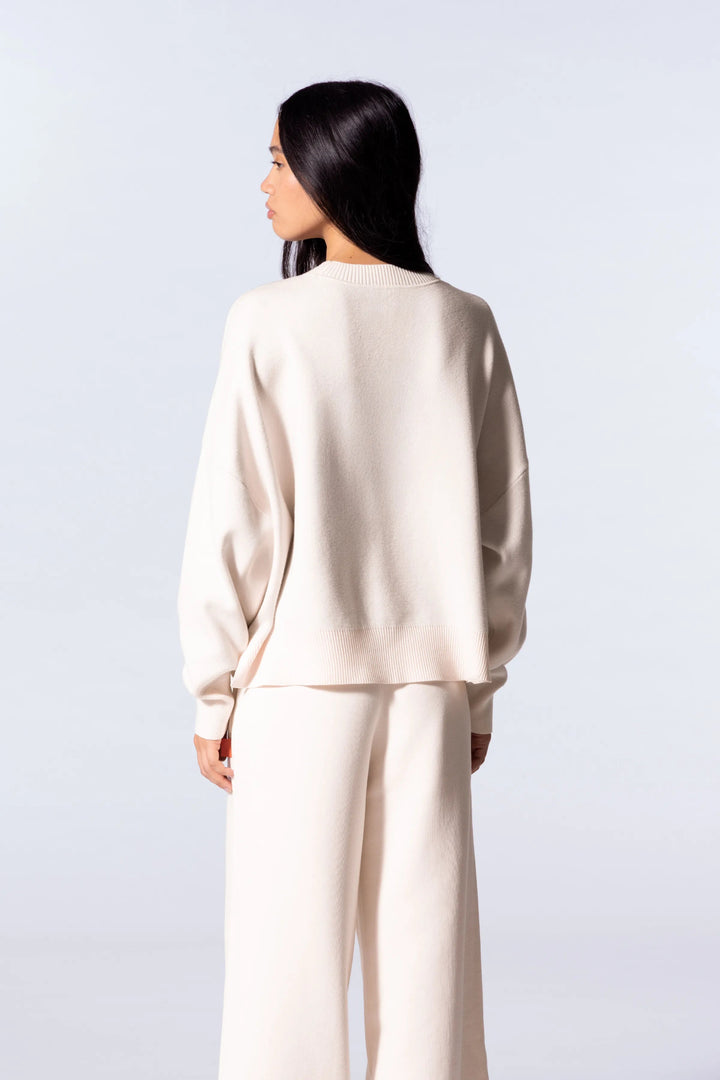 GERTRUDE - Pull en maille jacquard ample Natalia Crème - Lothaire
