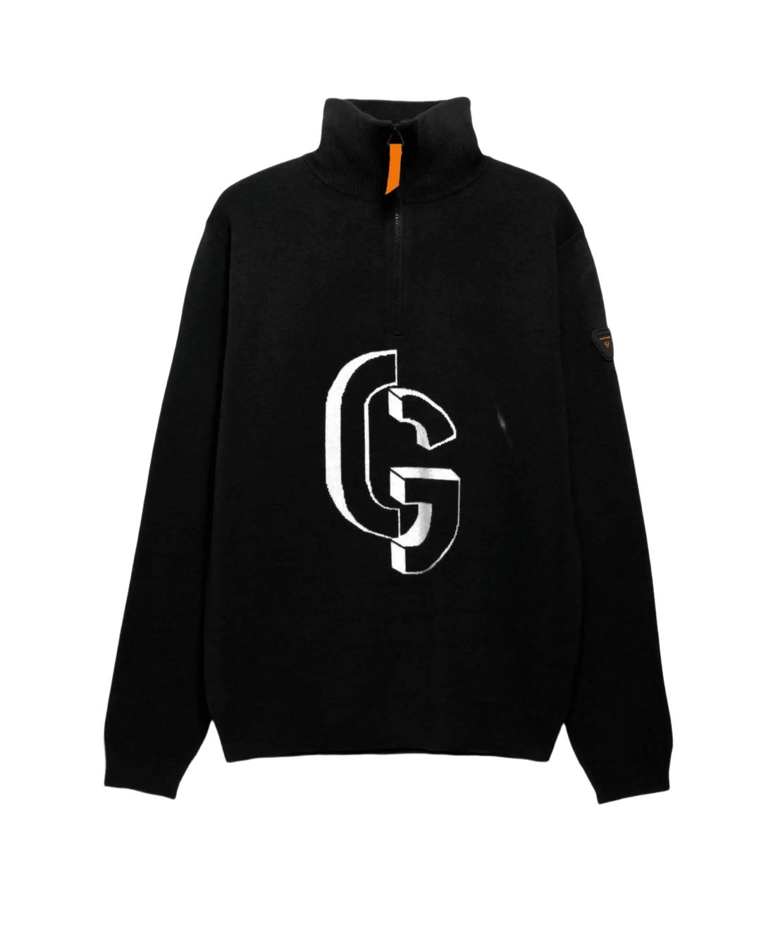 GERTRUDE - Pull mixte col camionneur en maille jacquard Lewis Noir - Lothaire