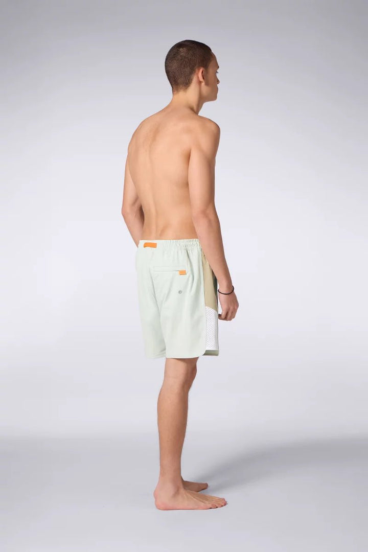 GERTRUDE - Short de bain à taille élastique et bandes contrastantes Mousse granite - Lothaire