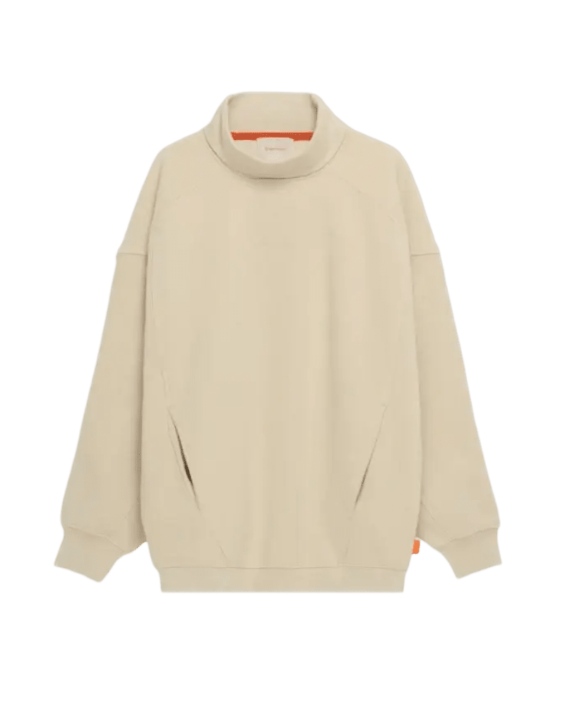 GERTRUDE - Sweat Athena Oversize à Col Cheminée Beige Latte - Lothaire
