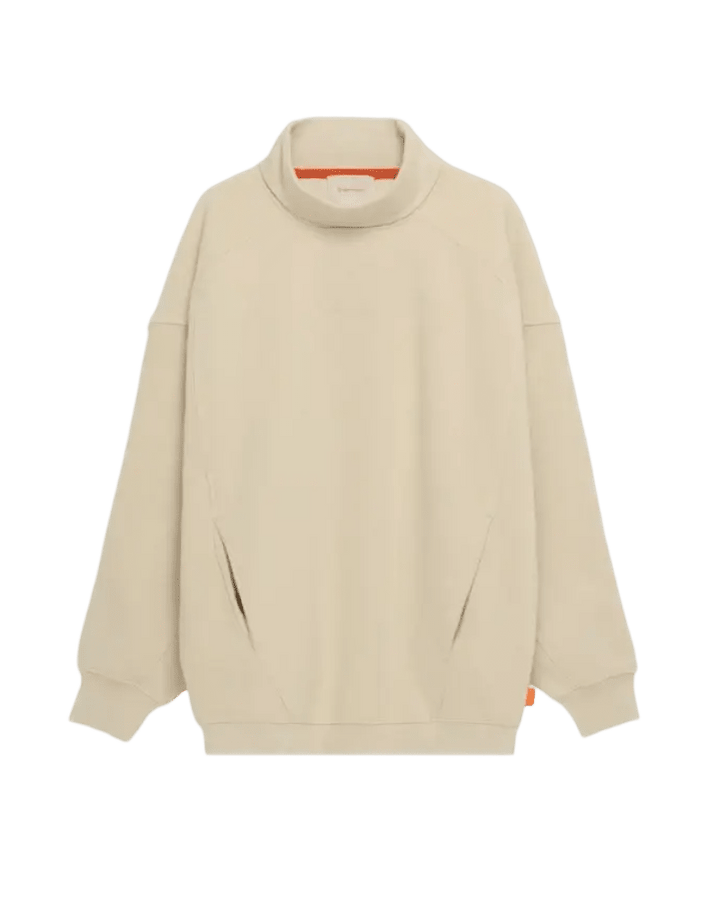 GERTRUDE - Sweat Athena Oversize à Col Cheminée Beige Latte - Lothaire