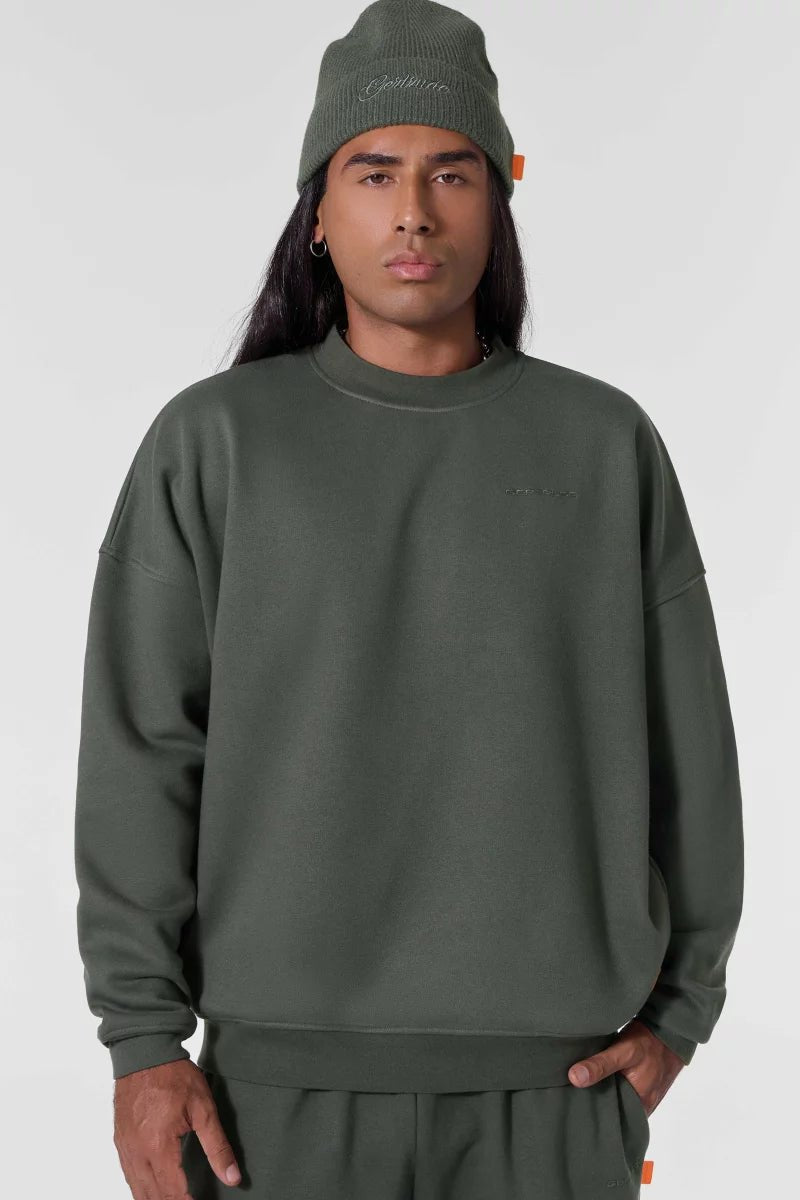 GERTRUDE - Sweat Rubengeo Coupe Ample Vert - Lothaire