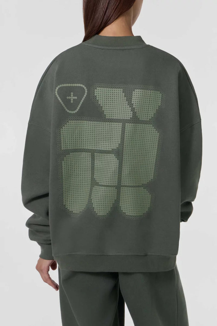 GERTRUDE - Sweat Rubengeo Coupe Ample Vert - Lothaire