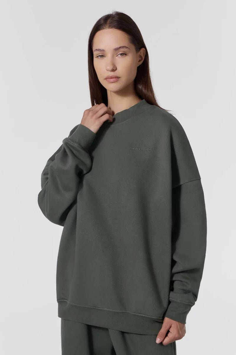 GERTRUDE - Sweat Rubengeo Coupe Ample Vert - Lothaire