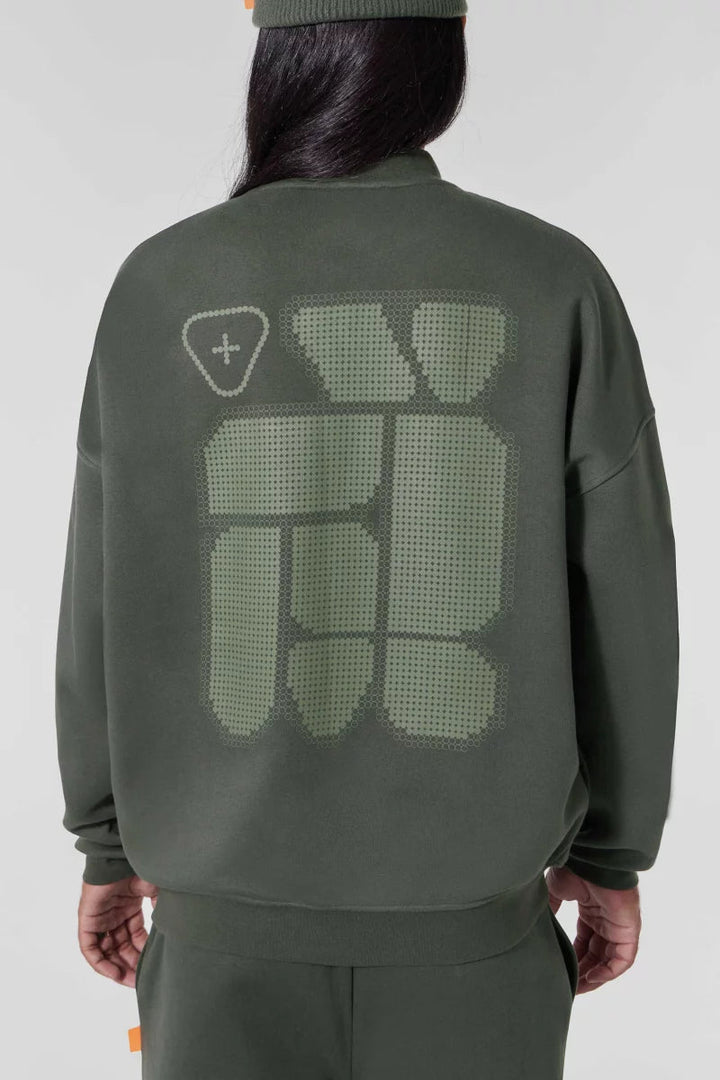 GERTRUDE - Sweat Rubengeo Coupe Ample Vert - Lothaire