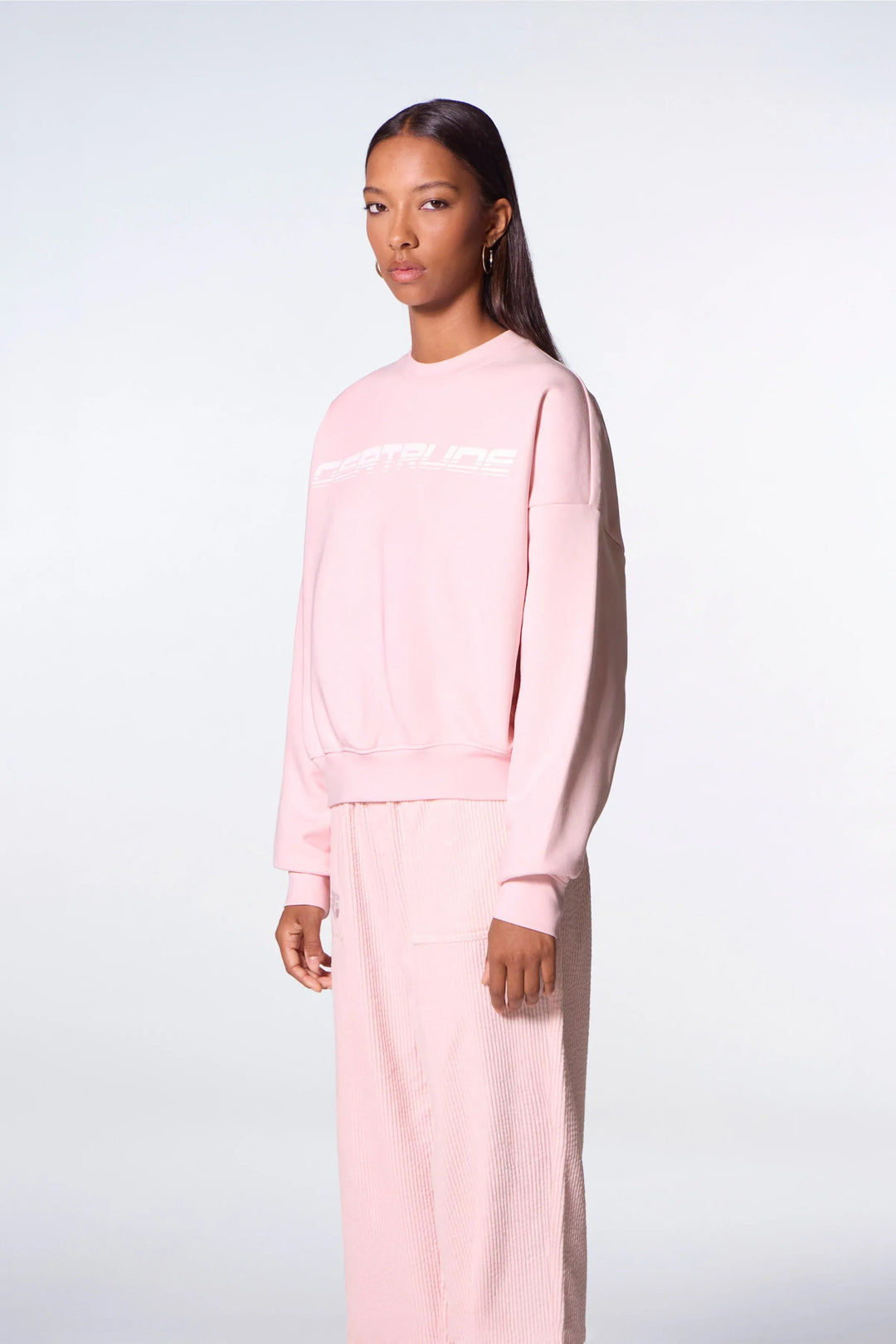 GERTRUDE - Sweatshirt col rond avec logo printé graphique Cath Speedy Poudre - Lothaire