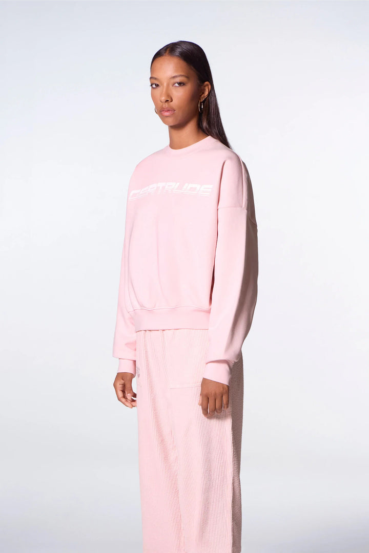 GERTRUDE - Sweatshirt col rond avec logo printé graphique Cath Speedy Poudre - Lothaire