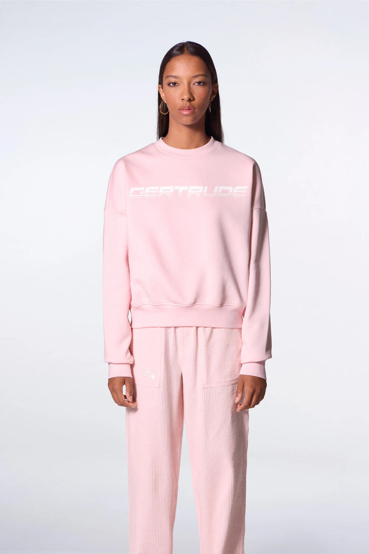 GERTRUDE - Sweatshirt col rond avec logo printé graphique Cath Speedy Poudre - Lothaire