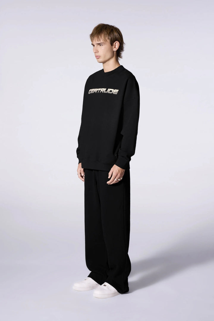 GERTRUDE - Sweatshirt oversize col rond Ruben Speedy Noir - Lothaire
