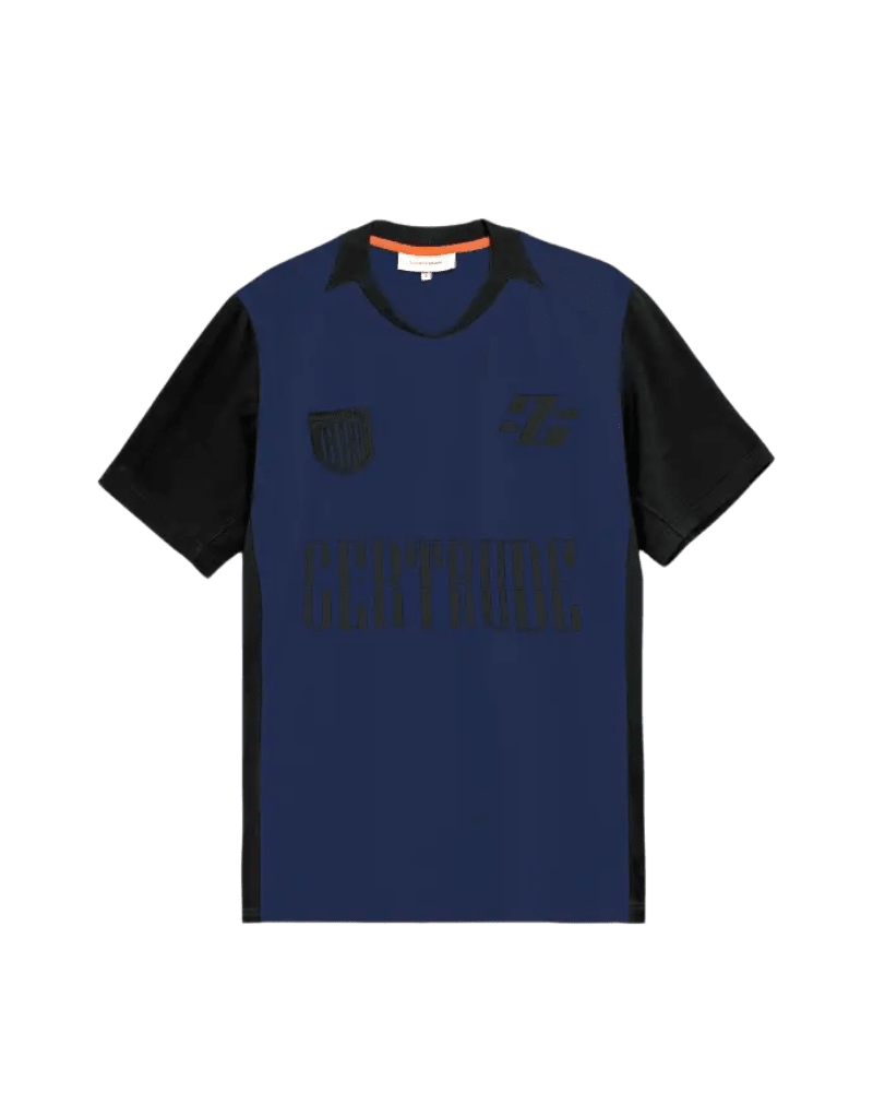 GERTRUDE - T-shirt Keyliane à Col Contrasté Bleu Marine - Lothaire