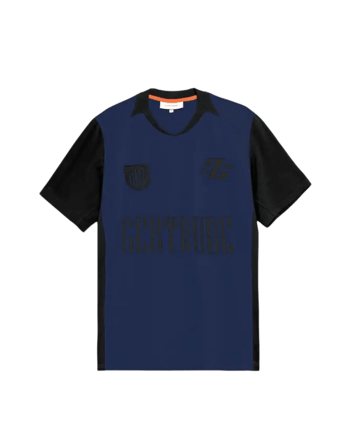 GERTRUDE - T-shirt Keyliane à Col Contrasté Bleu Marine - Lothaire