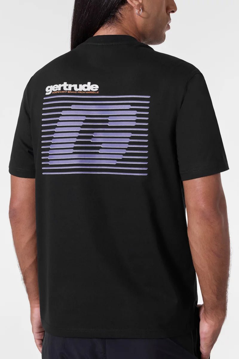 GERTRUDE - T-shirt Leonstripe en jersey aéré Noir - Lothaire