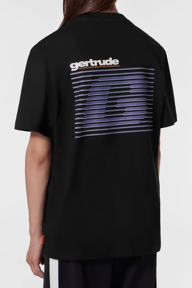 GERTRUDE - T-shirt Leonstripe en jersey aéré Noir - Lothaire