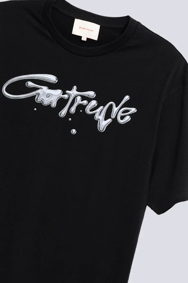 GERTRUDE - T-shirt logo chromé Leonce Metallic Noir - Lothaire
