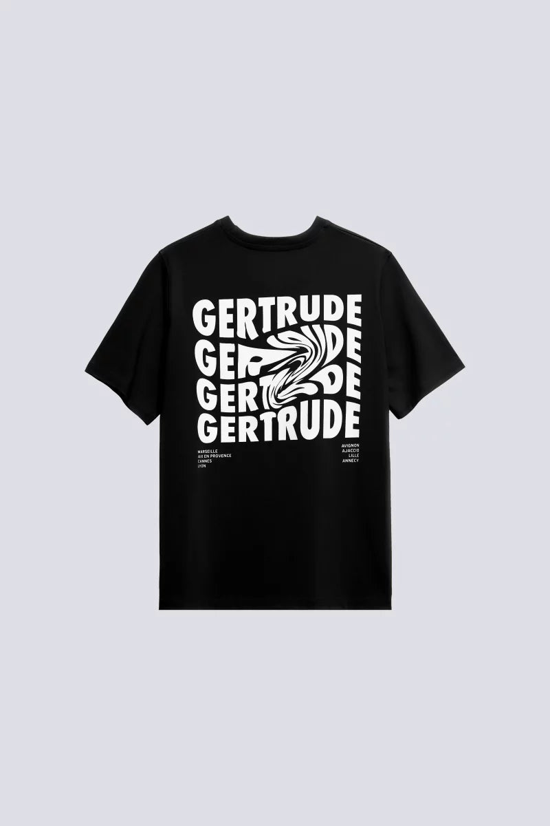 GERTRUDE - T-shirt print dos Leonce Fluidity Noir - Lothaire