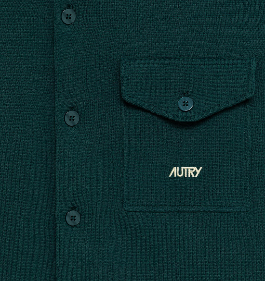AUTRY - Surchemise en maille de viscose Vert