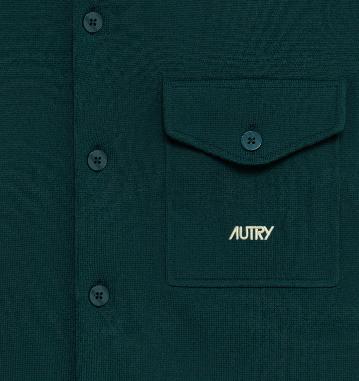 AUTRY - Surchemise en maille de viscose Vert