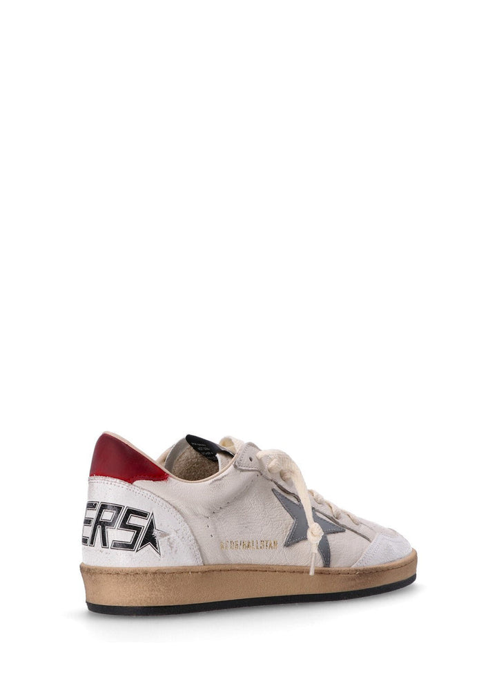 GOLDEN GOOSE - Ball Star homme en cuir nappa blanc avec étoile en cuir gris - Lothaire
