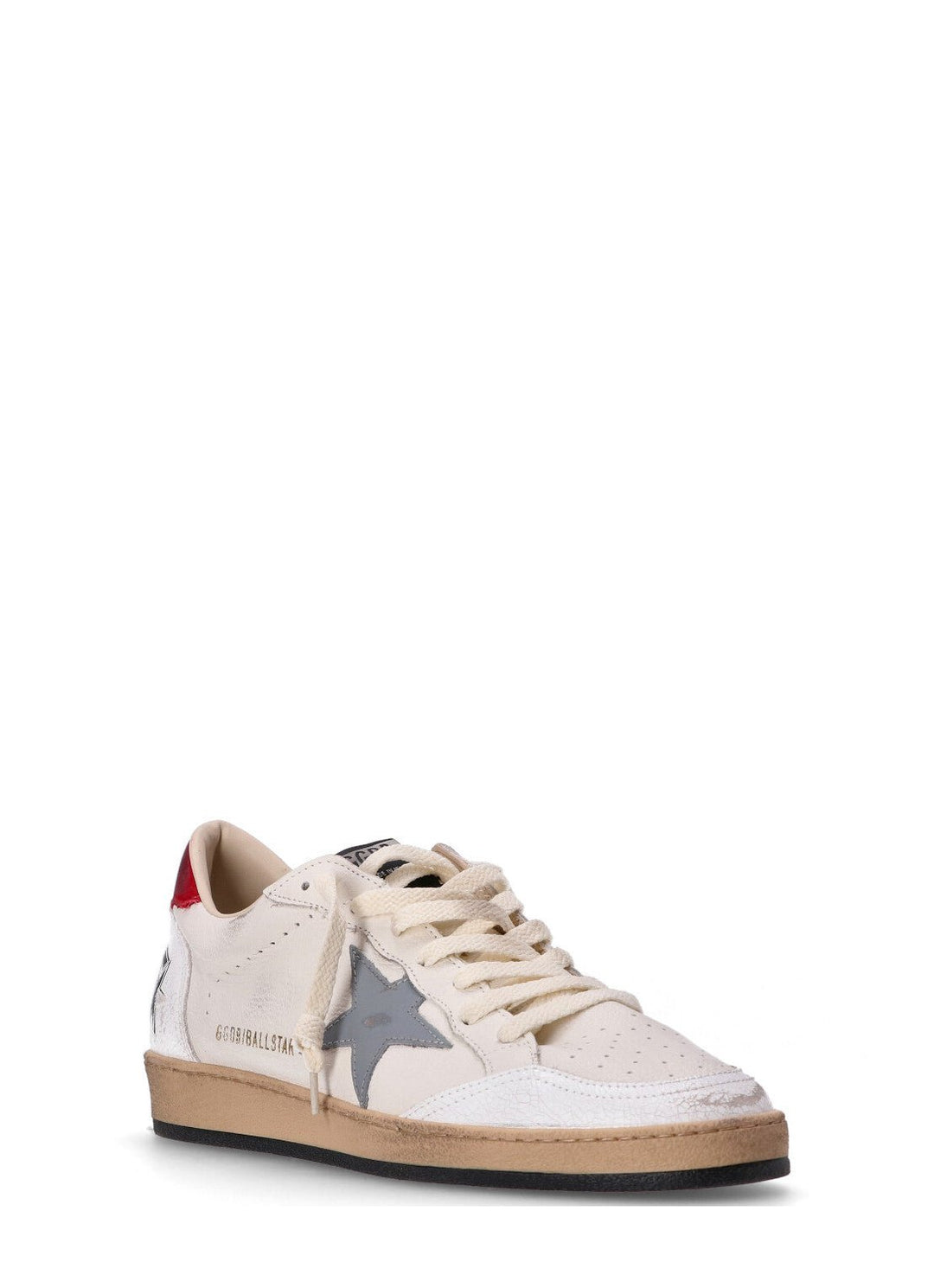 GOLDEN GOOSE - Ball Star homme en cuir nappa blanc avec étoile en cuir gris - Lothaire