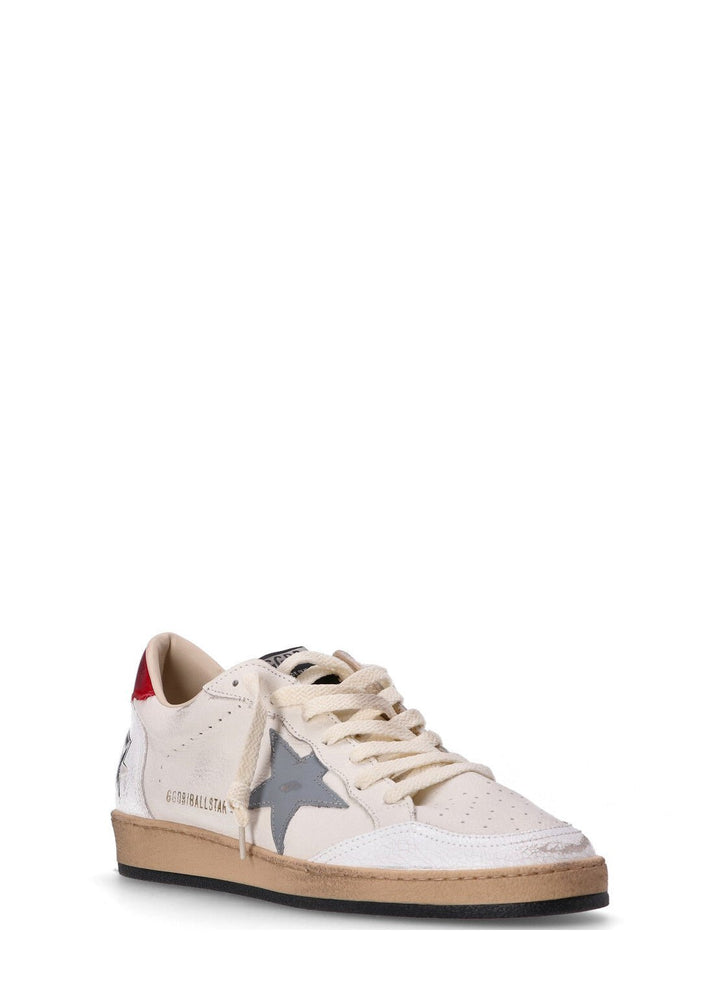 GOLDEN GOOSE - Ball Star homme en cuir nappa blanc avec étoile en cuir gris - Lothaire