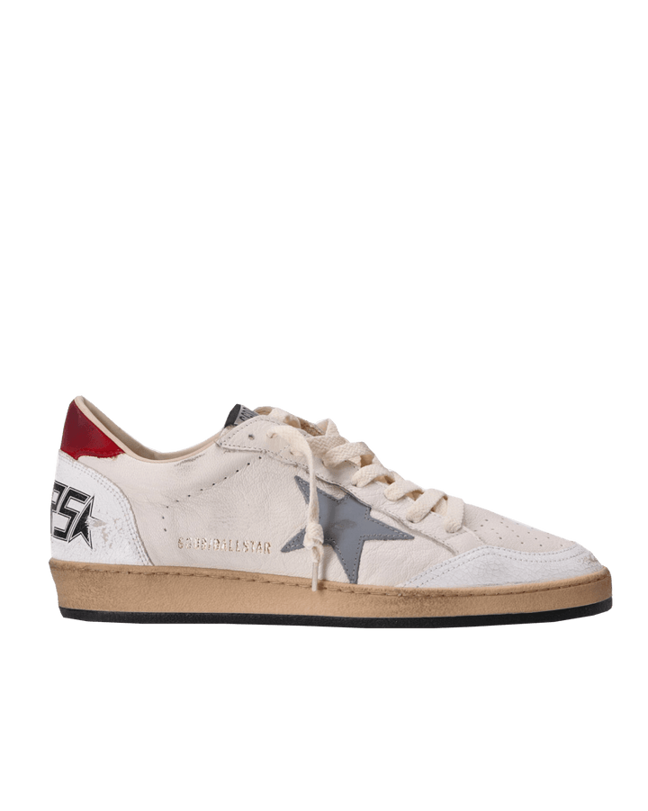 GOLDEN GOOSE - Ball Star homme en cuir nappa blanc avec étoile en cuir gris - Lothaire