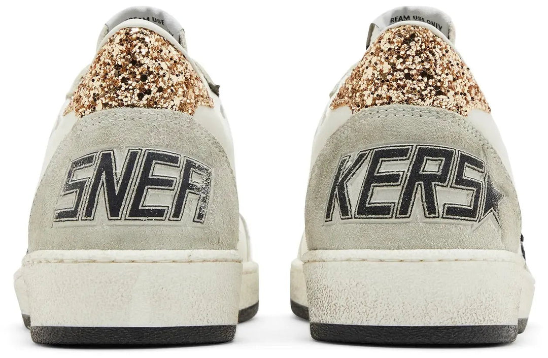 GOLDEN GOOSE - Ball Star LTD pour femme en cuir nappa et en daim avec étoile à paillettes et contrefort doré - Lothaire