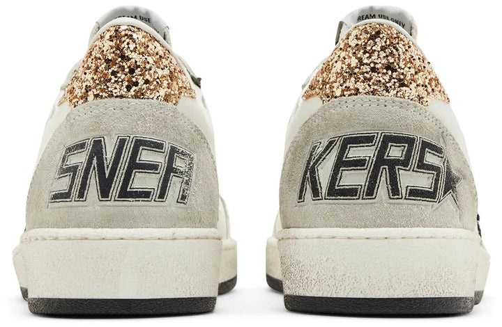 GOLDEN GOOSE - Ball Star LTD pour femme en cuir nappa et en daim avec étoile à paillettes et contrefort doré - Lothaire