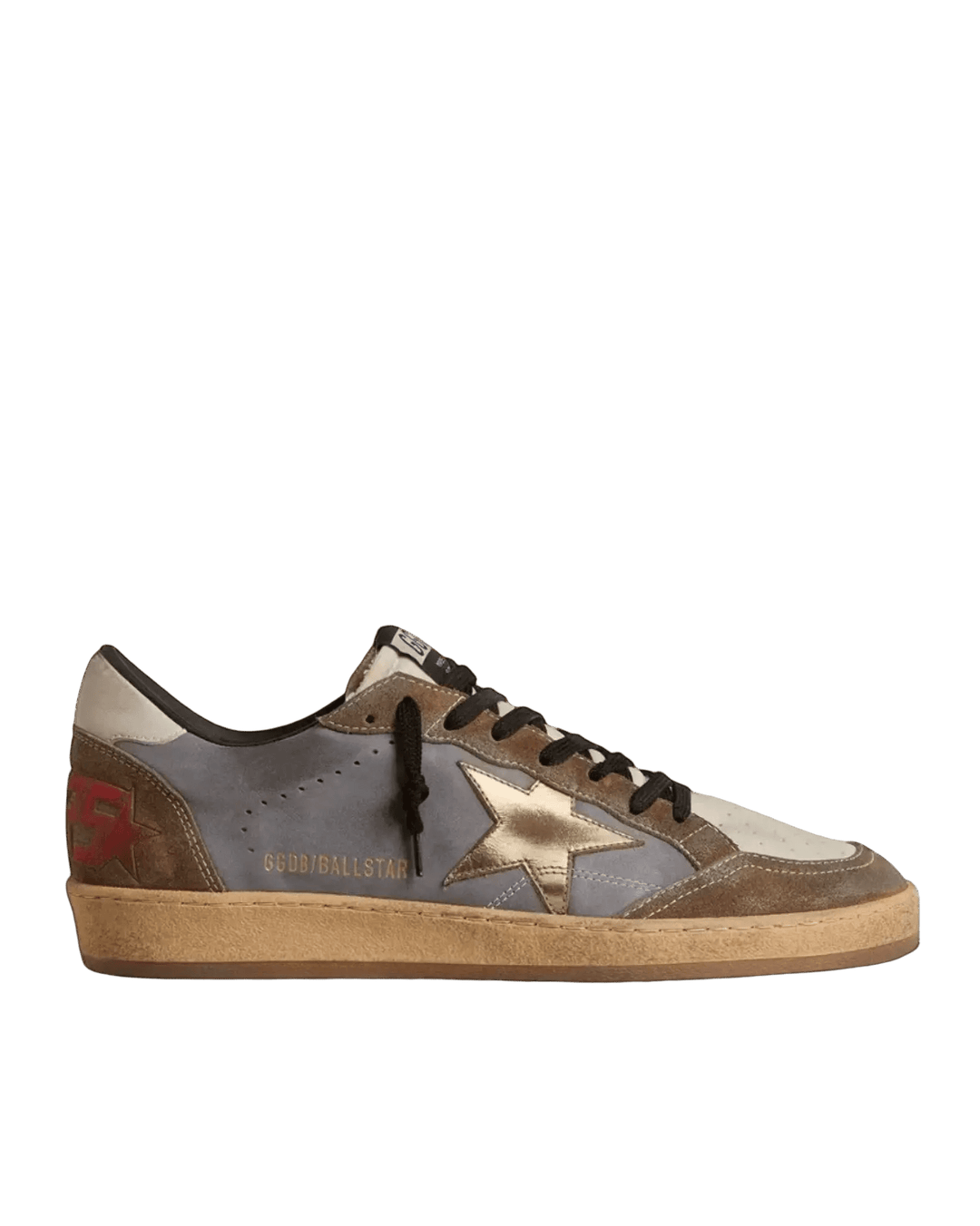 GOLDEN GOOSE - Ball Star pour homme en cuir nubuck et en daim avec étoile lamée dorée - Lothaire