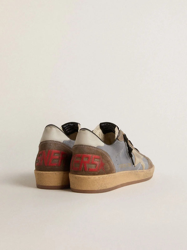 GOLDEN GOOSE - Ball Star pour homme en cuir nubuck et en daim avec étoile lamée dorée - Lothaire