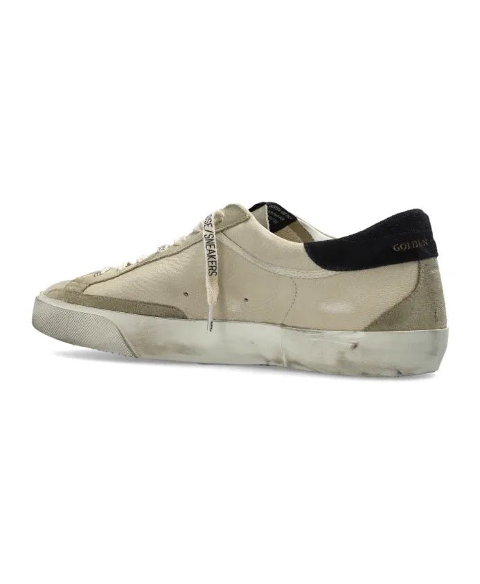 GOLDEN GOOSE - Basket super star en daim gris avec étoile verte - Lothaire