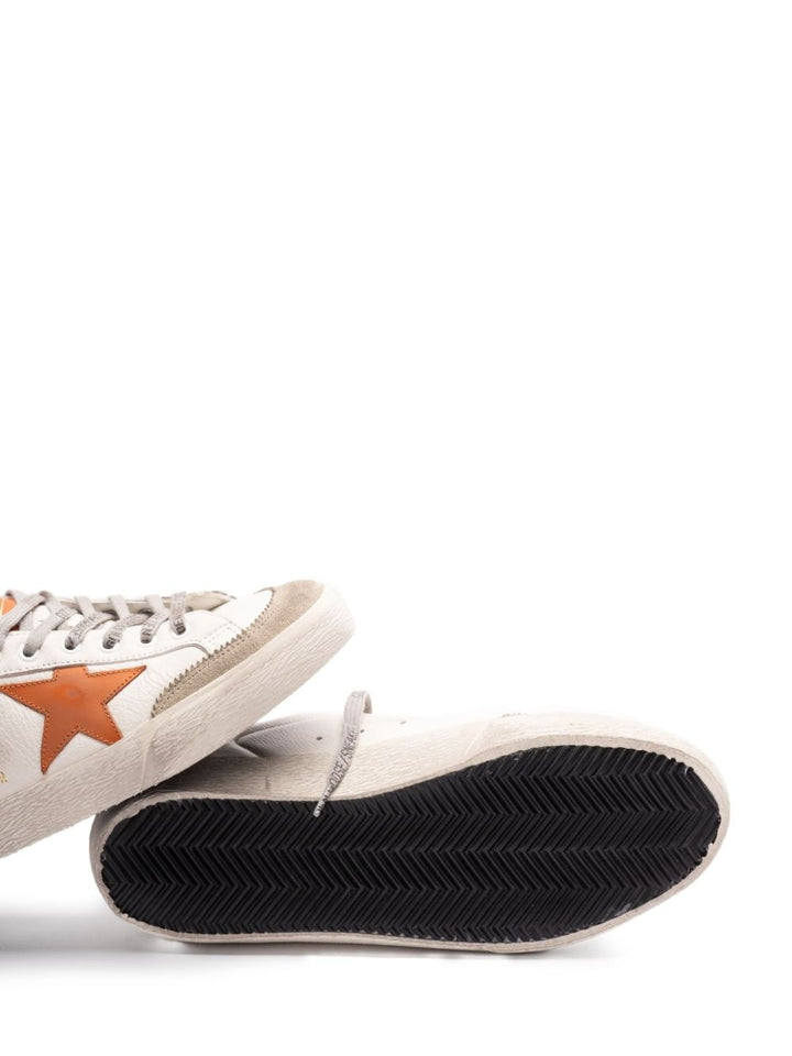 GOLDEN GOOSE - BASKETS Super star blanche et orange - Lothaire
