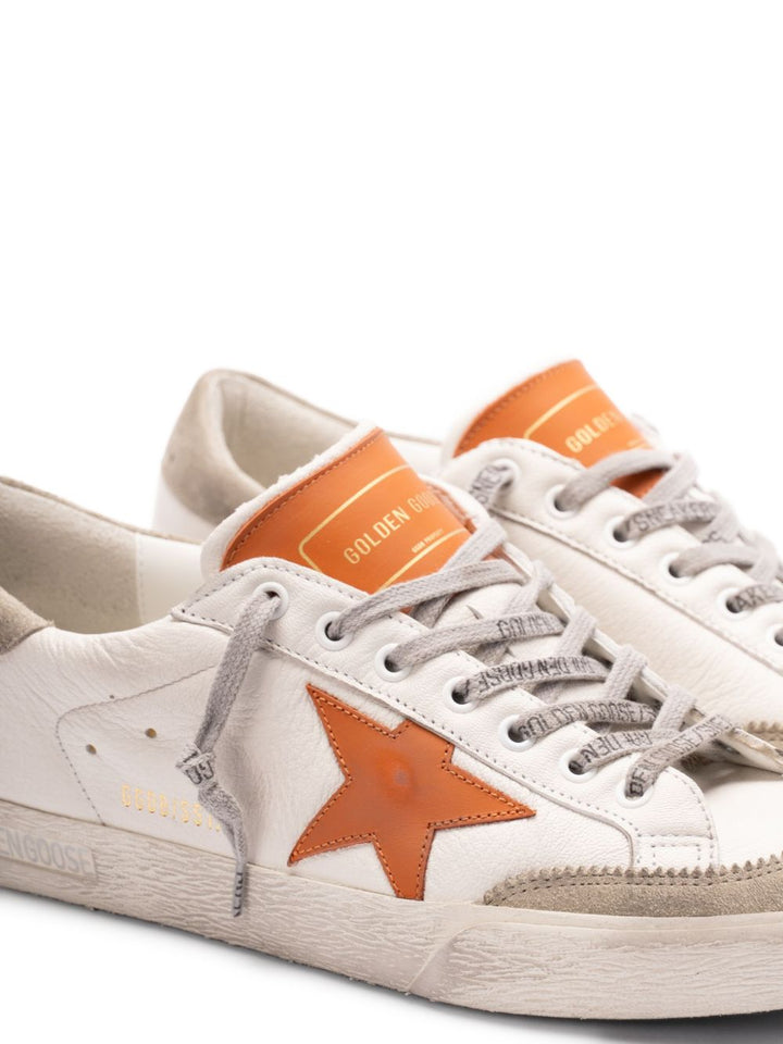GOLDEN GOOSE - BASKETS Super star blanche et orange - Lothaire