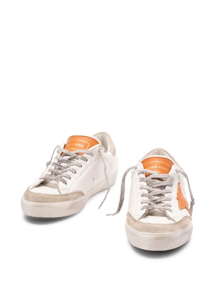 GOLDEN GOOSE - BASKETS Super star blanche et orange - Lothaire
