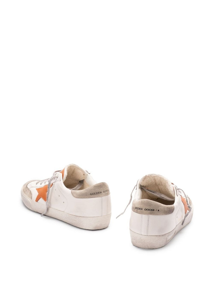 GOLDEN GOOSE - BASKETS Super star blanche et orange - Lothaire