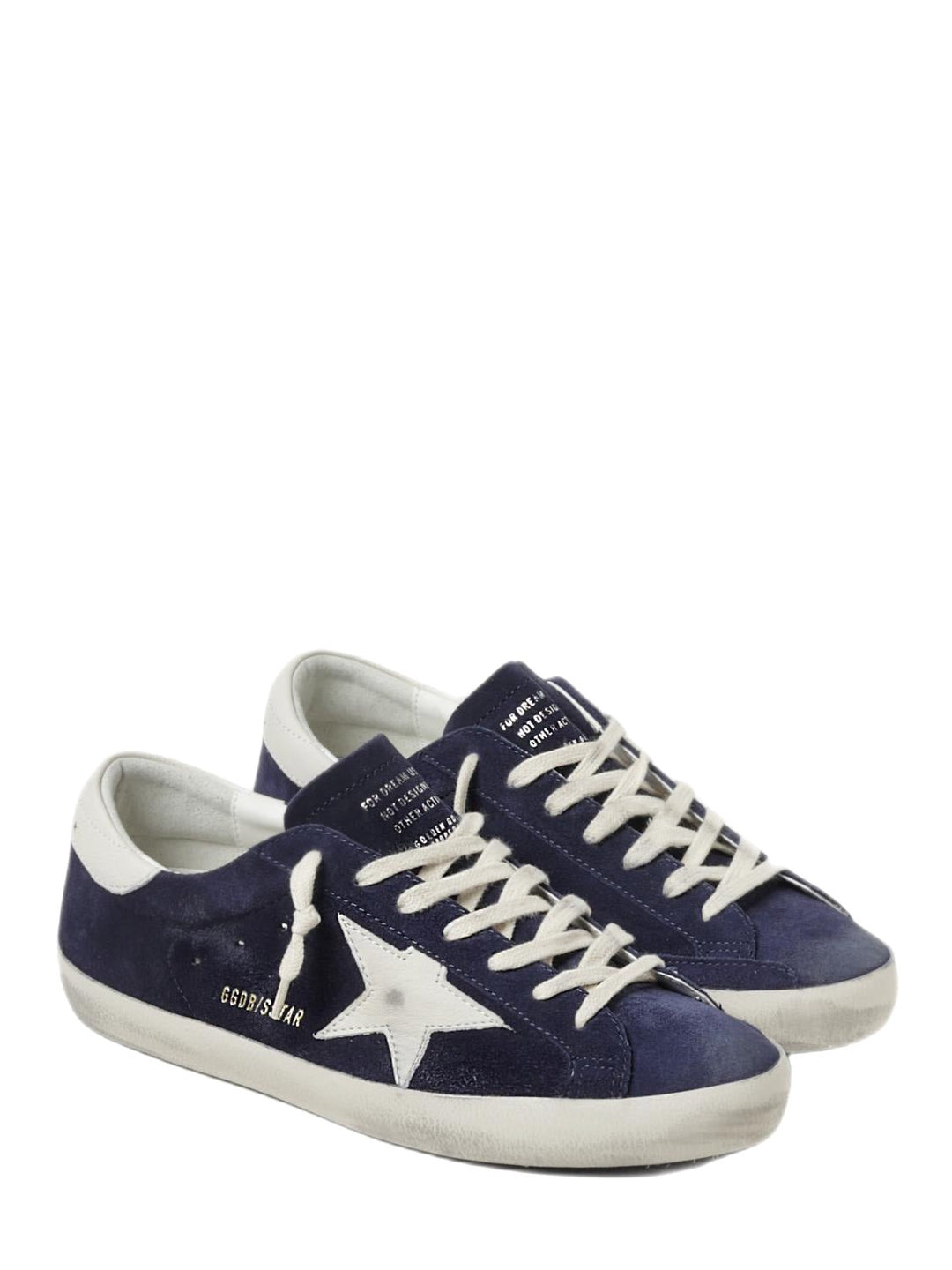 Golden Goose - Baskets Superstar Cuir Suédé Bleu Blanc - Lothaire