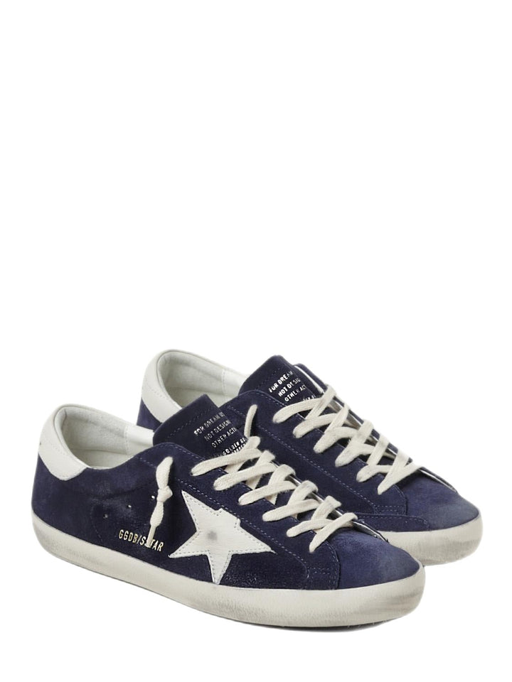 Golden Goose - Baskets Superstar Cuir Suédé Bleu Blanc - Lothaire