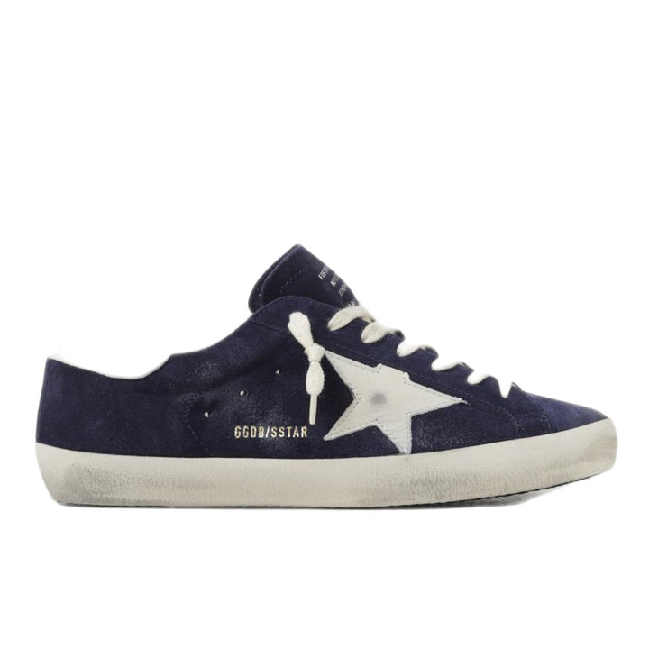 Golden Goose - Baskets Superstar Cuir Suédé Bleu Blanc - Lothaire