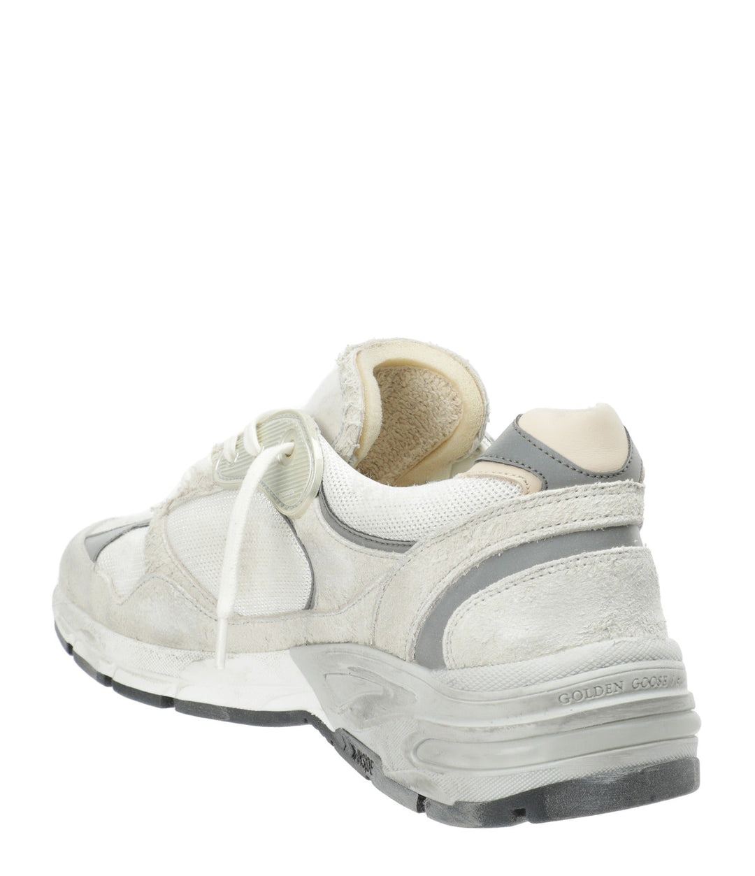 GOLDEN GOOSE - Chaussures Baskets Running Dad White/Silver - Lothaire