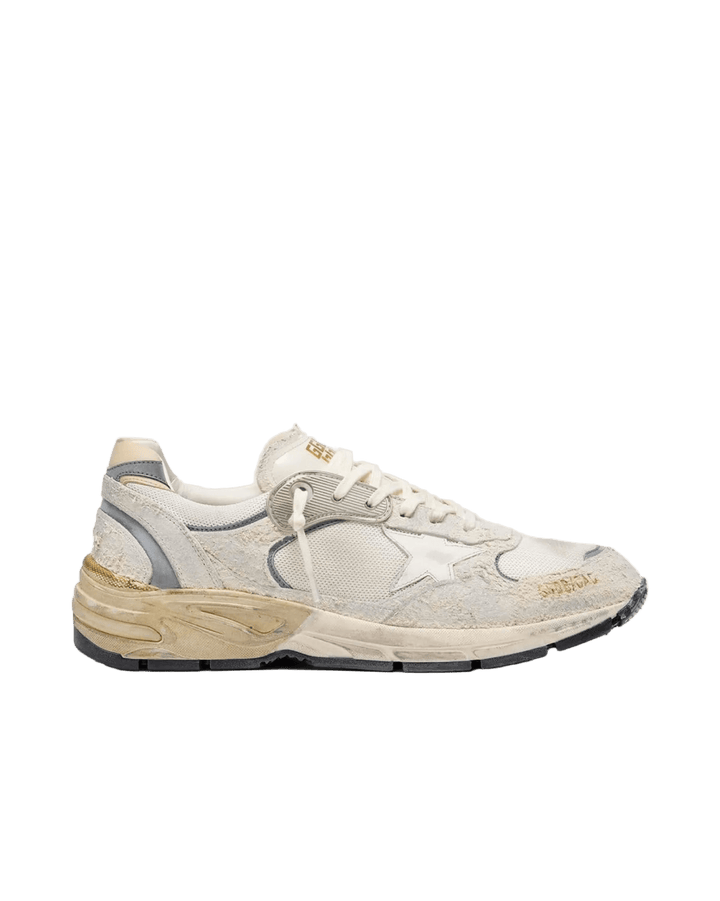 GOLDEN GOOSE - Chaussures Baskets Running Dad White/Silver - Lothaire