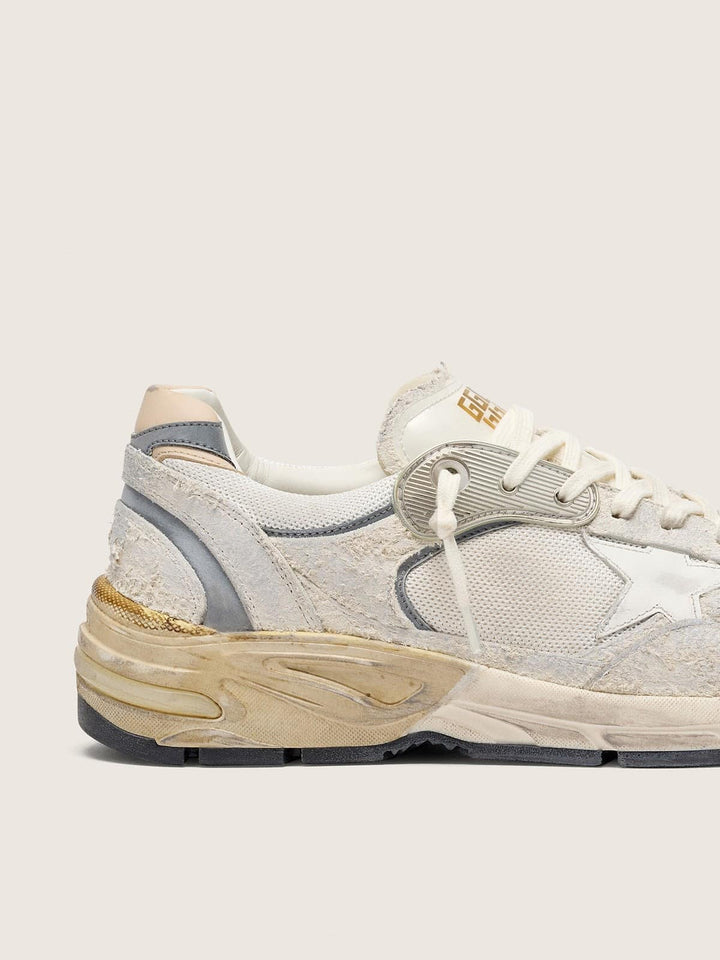 GOLDEN GOOSE - Chaussures Baskets Running Dad White/Silver - Lothaire