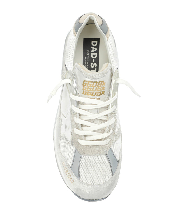 GOLDEN GOOSE - Chaussures Baskets Running Dad White/Silver - Lothaire