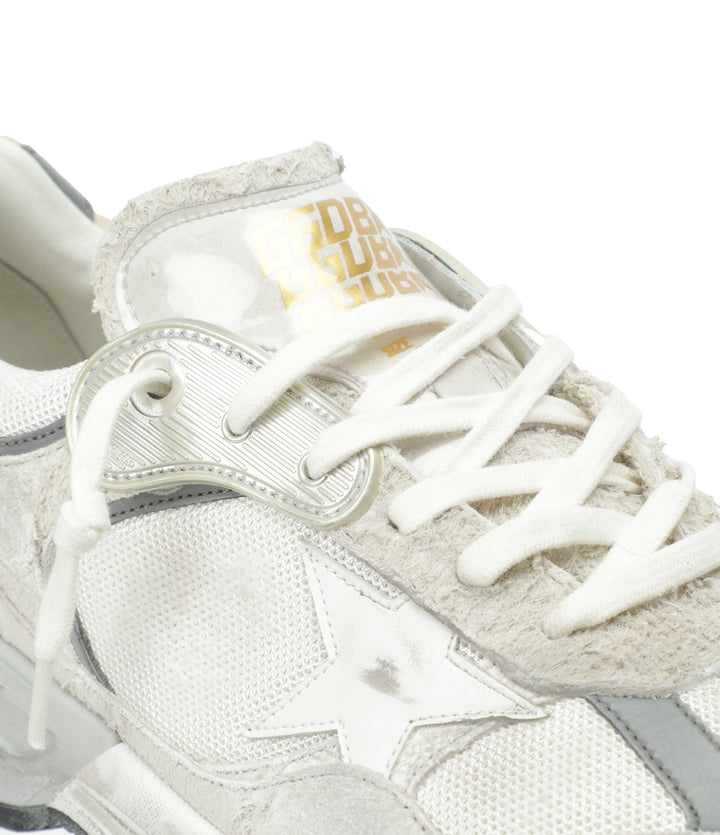 GOLDEN GOOSE - Chaussures Baskets Running Dad White/Silver - Lothaire